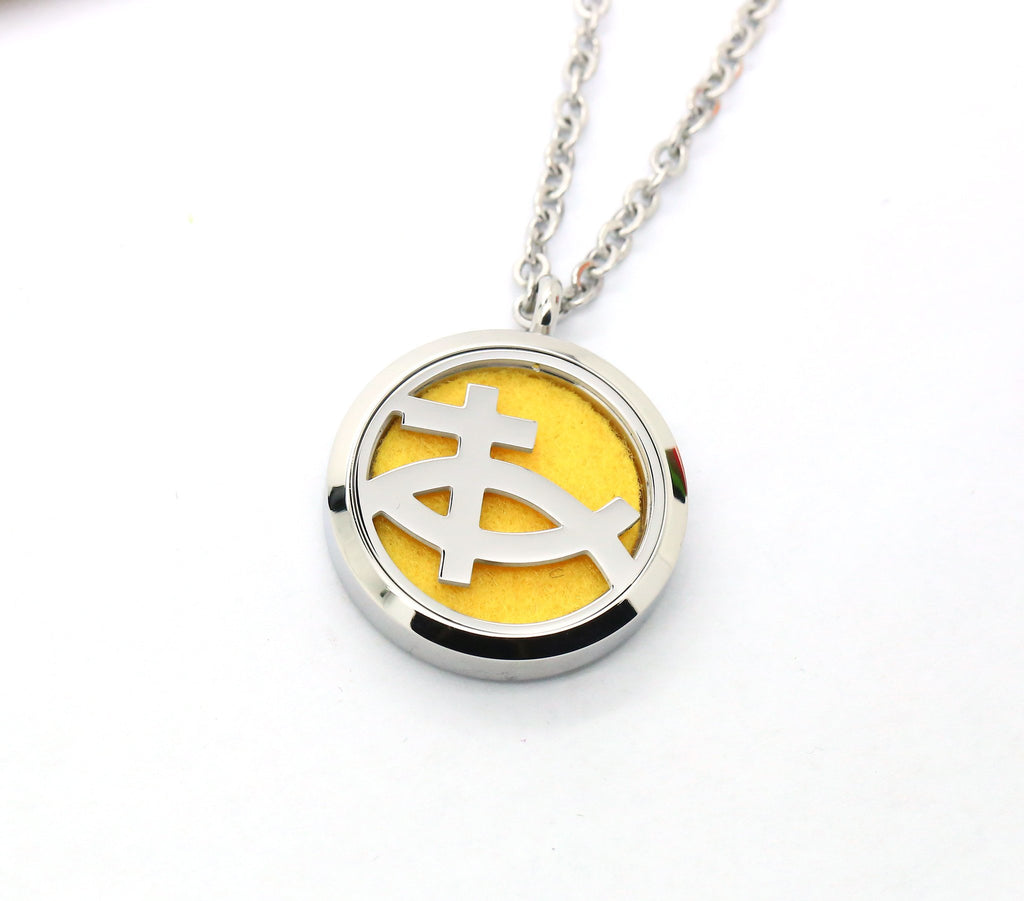 Christian Fish Aromatherapy Essential Oil Diffuser Necklace