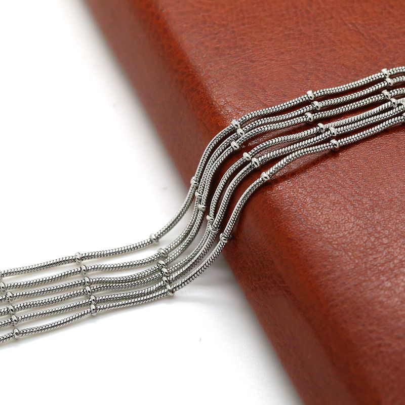 24" Hypo-Allergenic Ball Beaded Stainless Steel Chain with Lobster Claw Claps