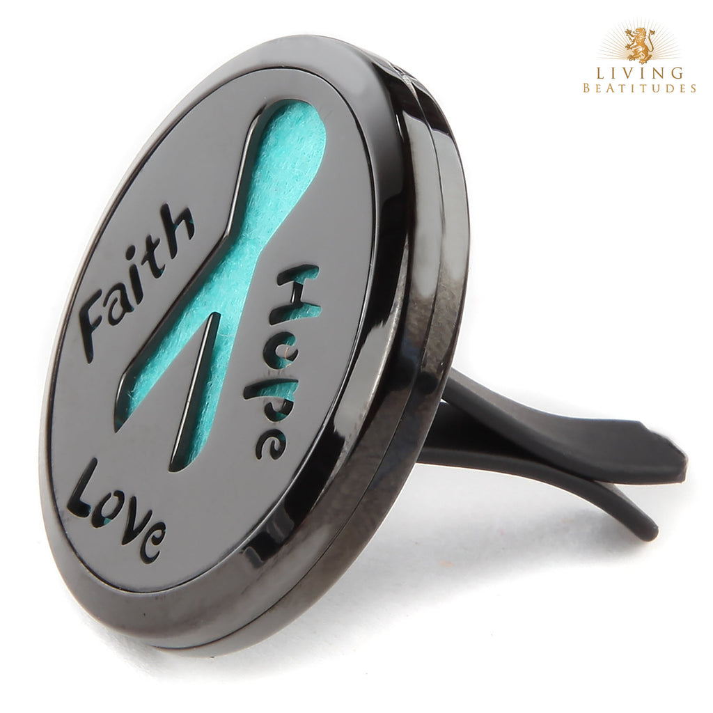 Car Diffuser Aromatherapy Cancer Awareness Faith Hope Love