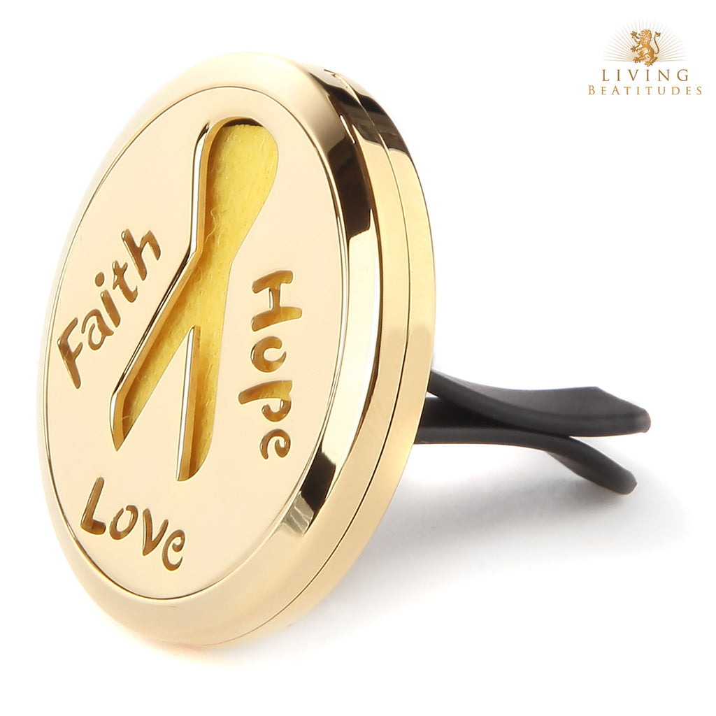 Car Diffuser Aromatherapy Cancer Awareness Faith Hope Love