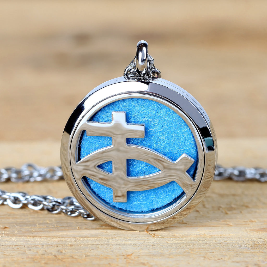 Christian Fish Aromatherapy Essential Oil Diffuser Necklace