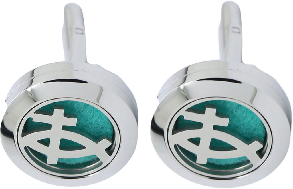 Aromatherapy Diffuser Stainless Steel Cufflink - Christian Jesus Fish