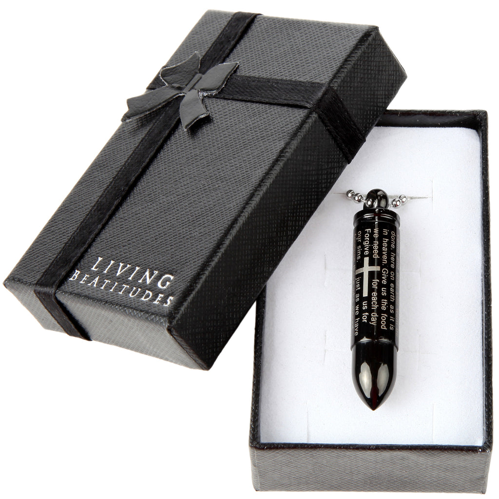 Aromatherapy Essential Oil Stainless Steel Titanium Pendant with the Lord's Prayer