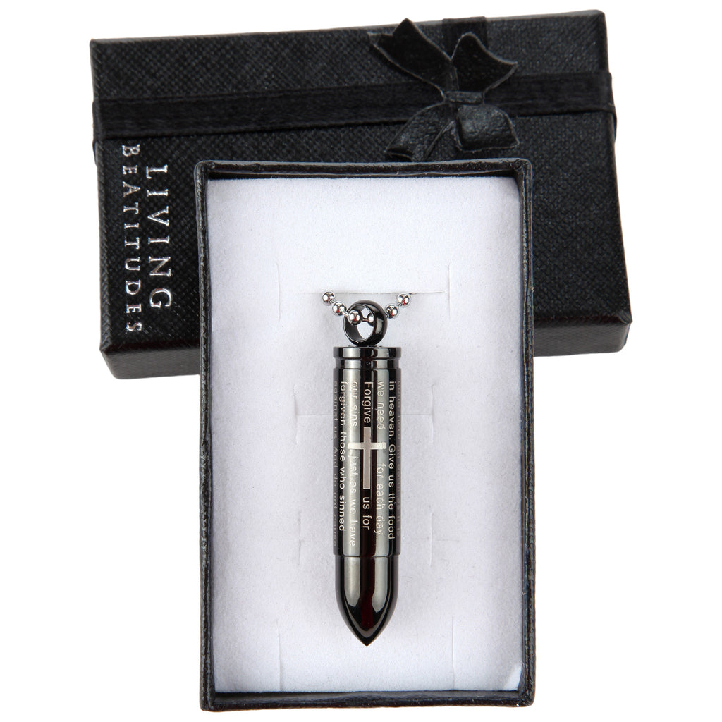 Aromatherapy Essential Oil Stainless Steel Titanium Pendant with the Lord's Prayer