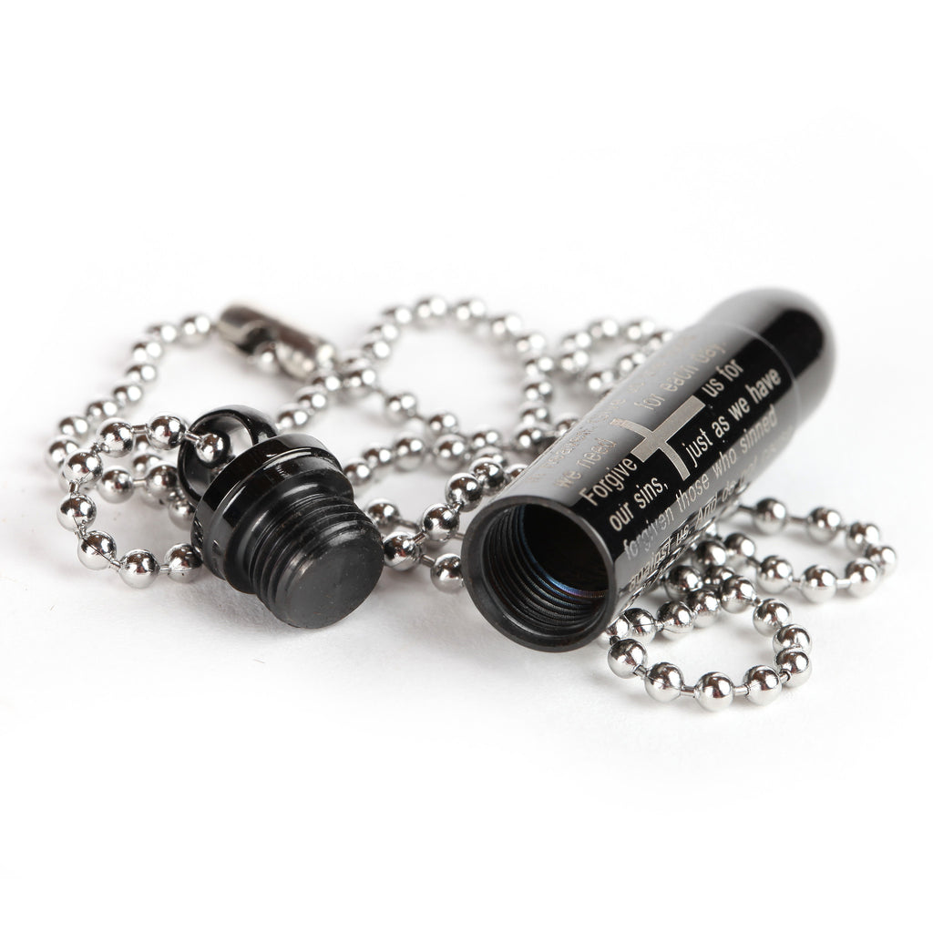 Aromatherapy Essential Oil Stainless Steel Titanium Pendant with the Lord's Prayer