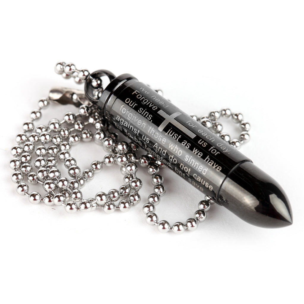 Aromatherapy Essential Oil Stainless Steel Titanium Pendant with the Lord's Prayer