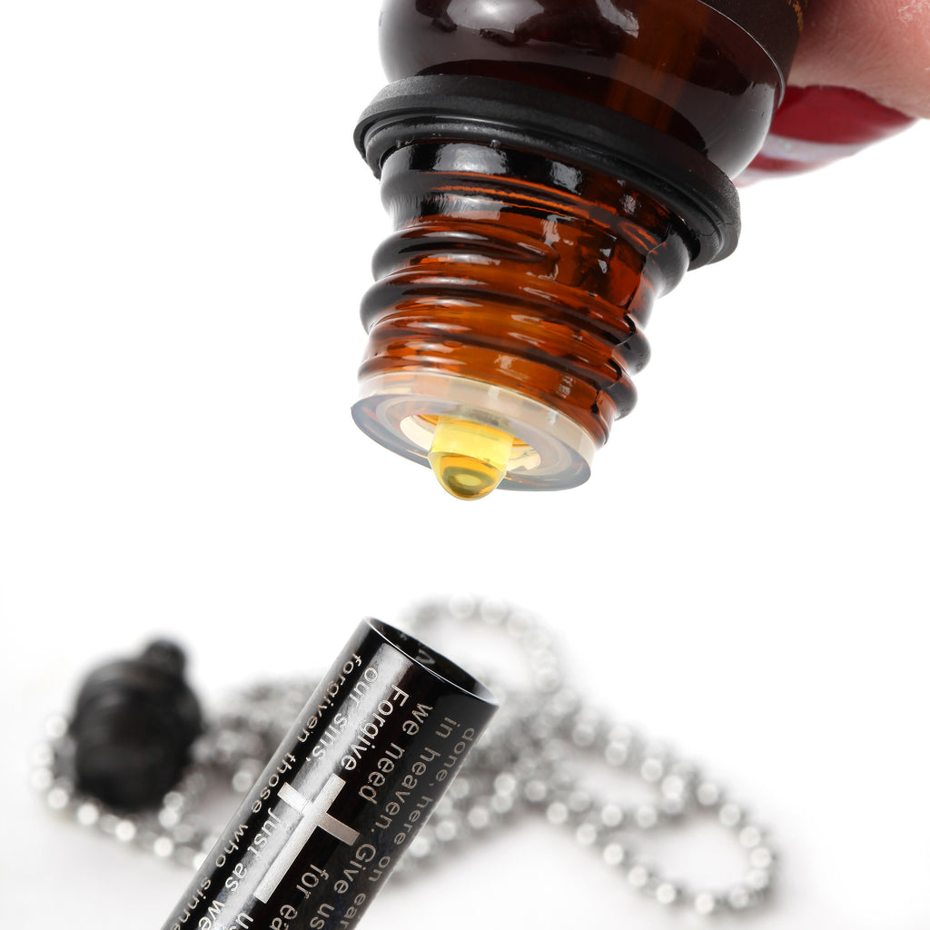 Aromatherapy Essential Oil Stainless Steel Titanium Pendant with the Lord's Prayer