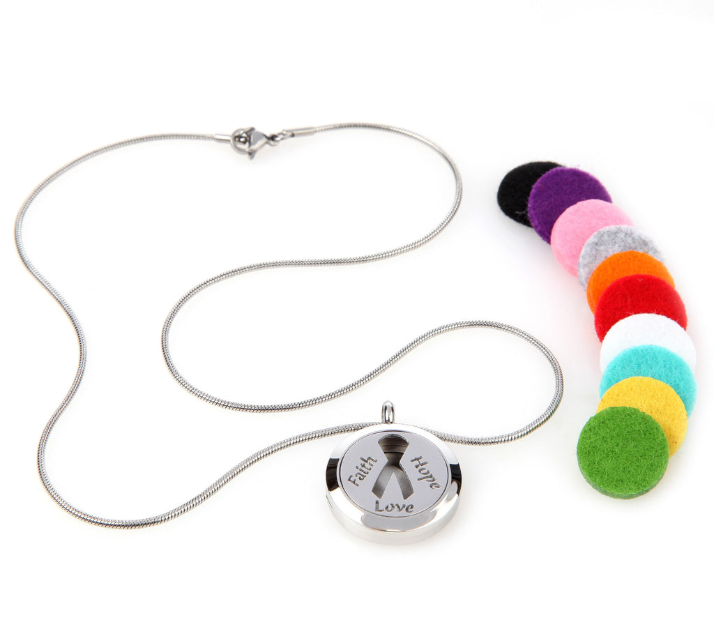 Faith Hope Love Aromatherapy Essential Oil Diffuser Necklace