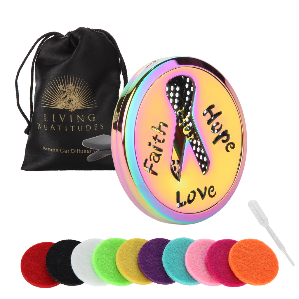 Car Diffuser Aromatherapy Cancer Awareness Faith Hope Love