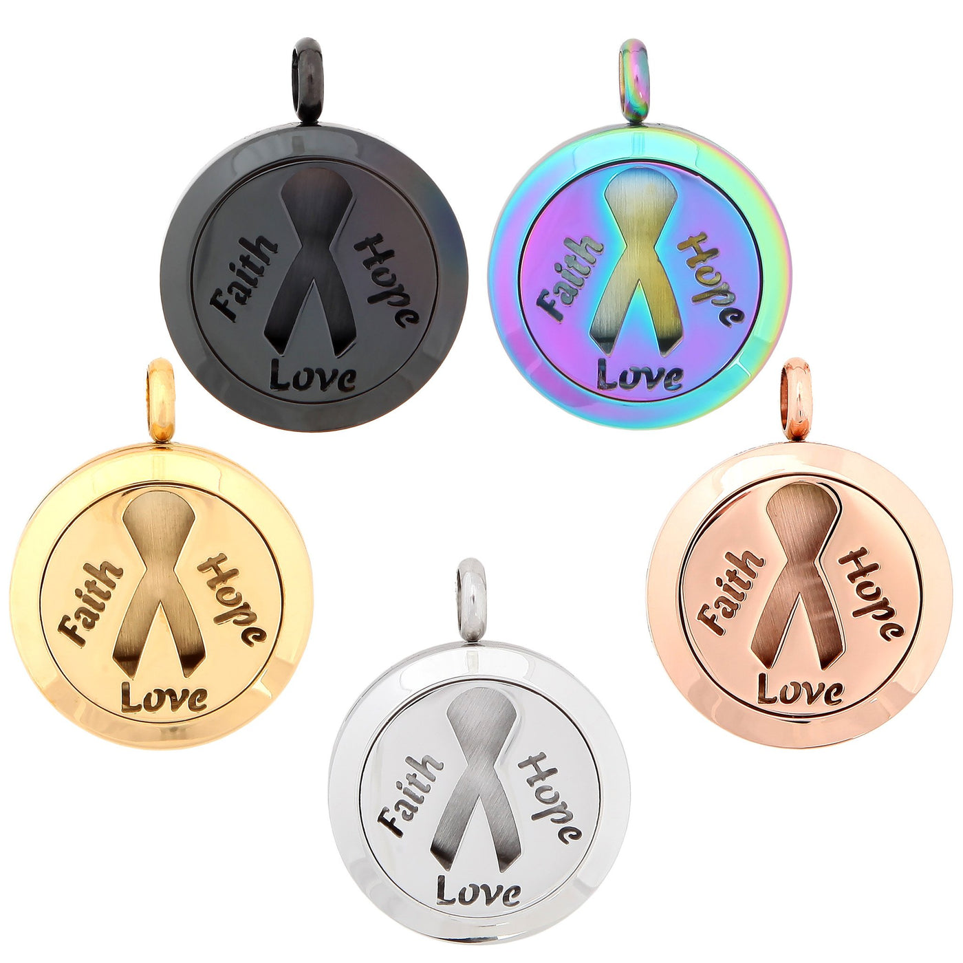 Faith Hope Love Aromatherapy Essential Oil Diffuser Necklace